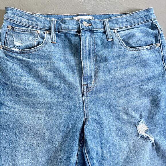 Madewell The High Rise Slim Boy Jean Medium Wash Distressed Size 31 - Picture 5 of 13